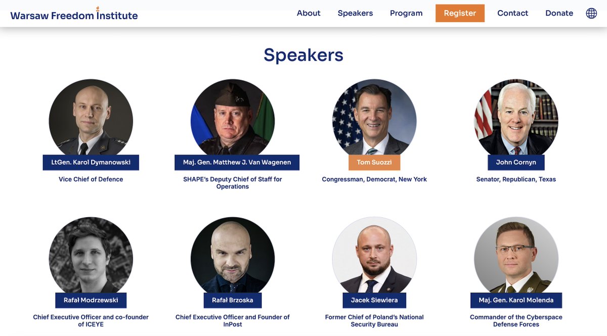 To już jutro o 15.30 otwieramy działalność niezależnego polskiego thin tanku w USA. Ponad podziałami. Warsaw Freedom Institute. Zaczynamy konferencją online z udziałem czołowych generałów obu armii, przedsiębiorców, polityków i ekspertów. Rejestracja bezpłatna, każdy może