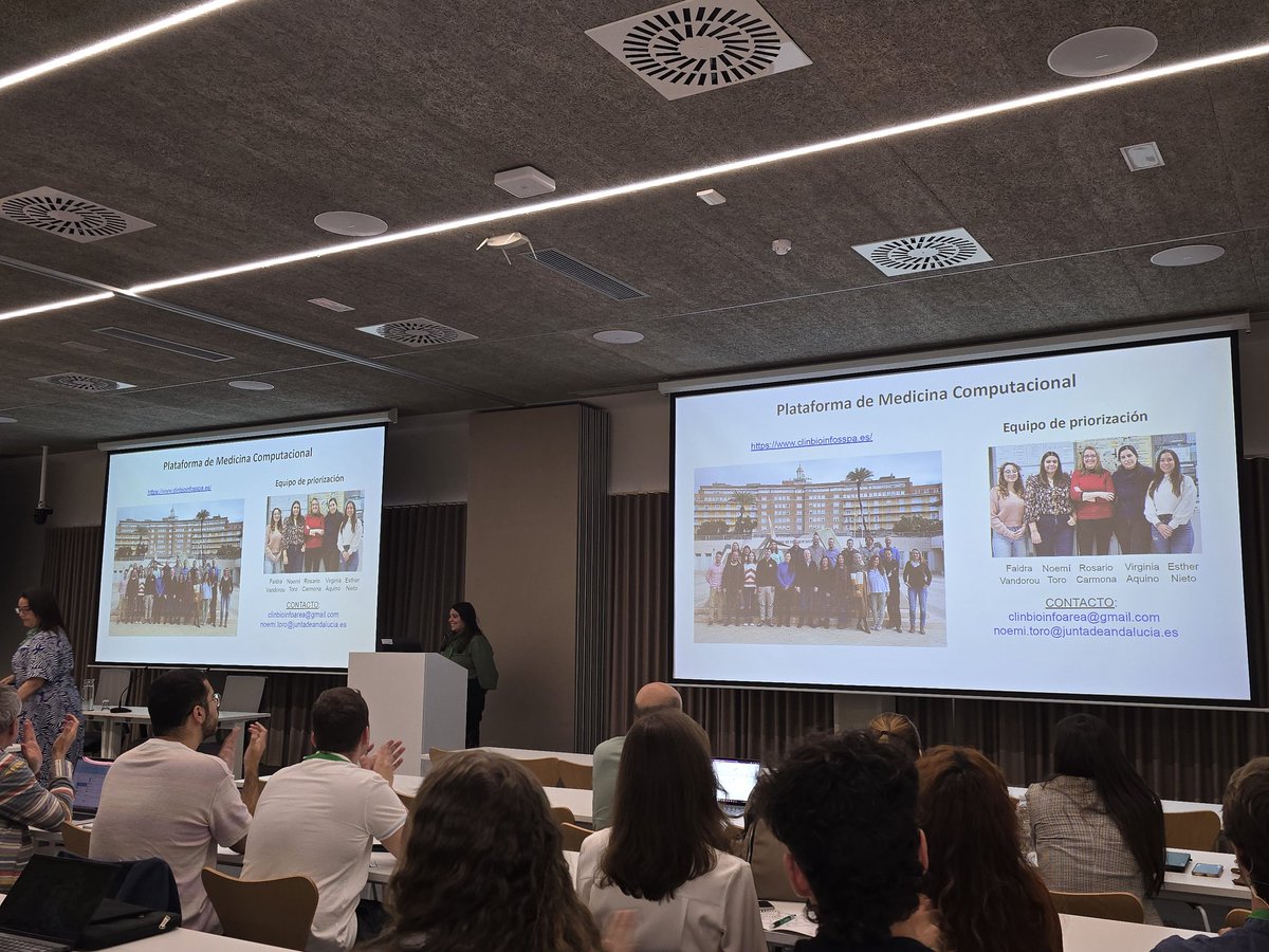 Empezamos la mañana del segundo día en #JABI2025 con charlas interesantísimas de mis compis del <a href="/ClinicalBioinfo/">Platform of Computational Medicine</a> (Andalusian Platform for Computational Medicine) -#HUVR: Alberto, Noemí, <a href="/dlopez_bioinf/">Daniel López</a>, <a href="/RCarmoMu/">Rosario Carmona</a> y Esther. ¡Un lujo aprender de ellos!
<a href="/FProgresoysalud/">Fundación Progreso y Salud</a>