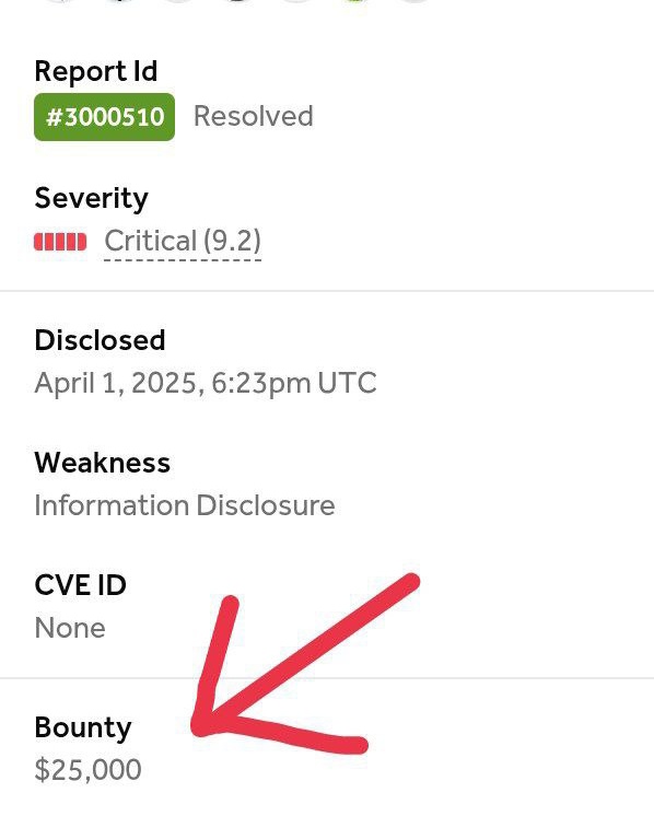 Recently disclosed hackerone critical bug, leaking sensitive informations which can exploitable under few minutes! Rewarded $25,000😏

Read the full POC in my telegram channel 👉🏼 t.me/ShellSec/67