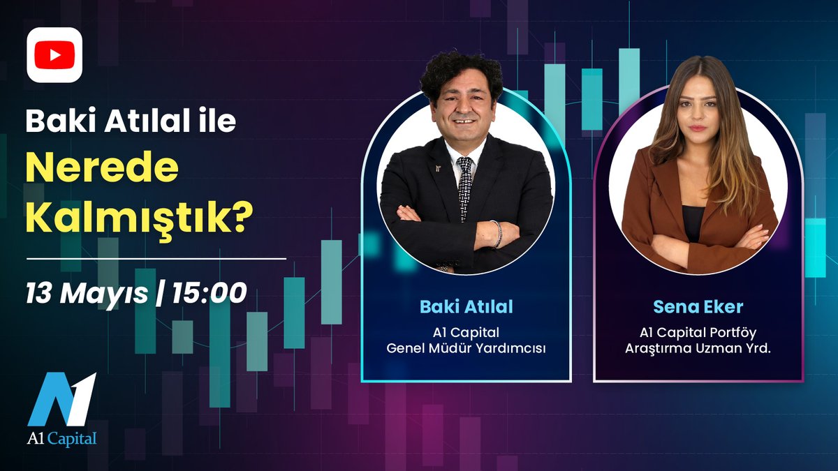 📈 Nerede Kalmıştık? 📉

Para ve sermaye piyasaları ile ilgili son gelişmeleri A1 Capital Araştırma Genel Müdür Yardımcımız <a href="/bakiatilal/">Baki Atılal 🦅🤙</a>; A1 Capital Portföy Araştırma Uzman Yardımcımız <a href="/senaekeeer/">Sena Eker</a>'in moderatörlüğünde yorumluyor.

🗓 13 Mayıs
🕒 15:00
📺 A1 Capital Youtube Kanalı