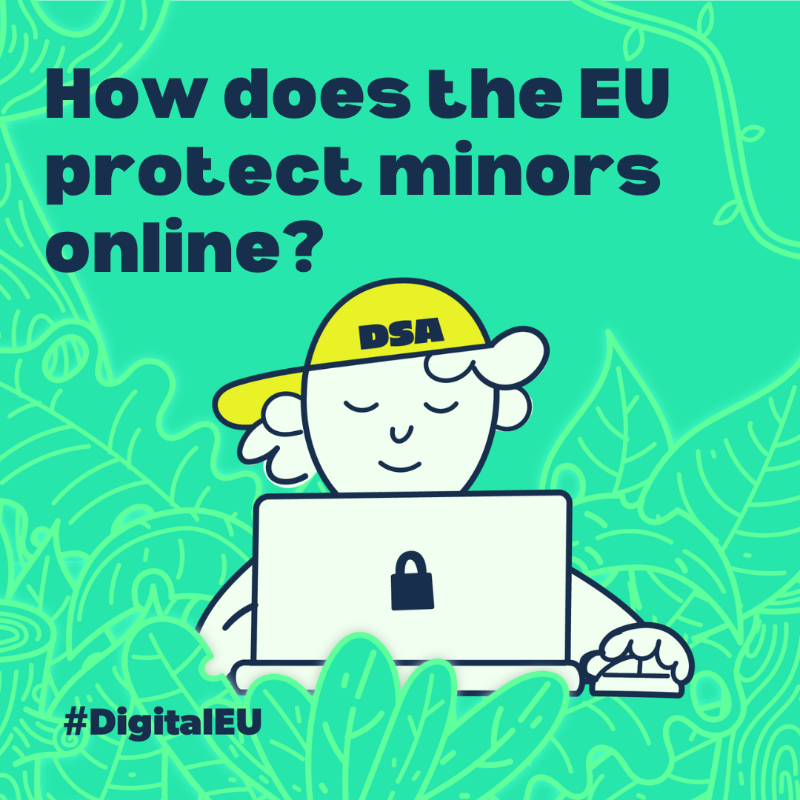 DigitalEU's tweet photo. Have your say on the protection of minors online!

This public consultation under the Digital Services Act (DSA) aims to create a safer online environment for children by ensuring a high level of:

🚸privacy
🚸safety
🚸and security

Contributions are welcome until 10 June 2025 ↓