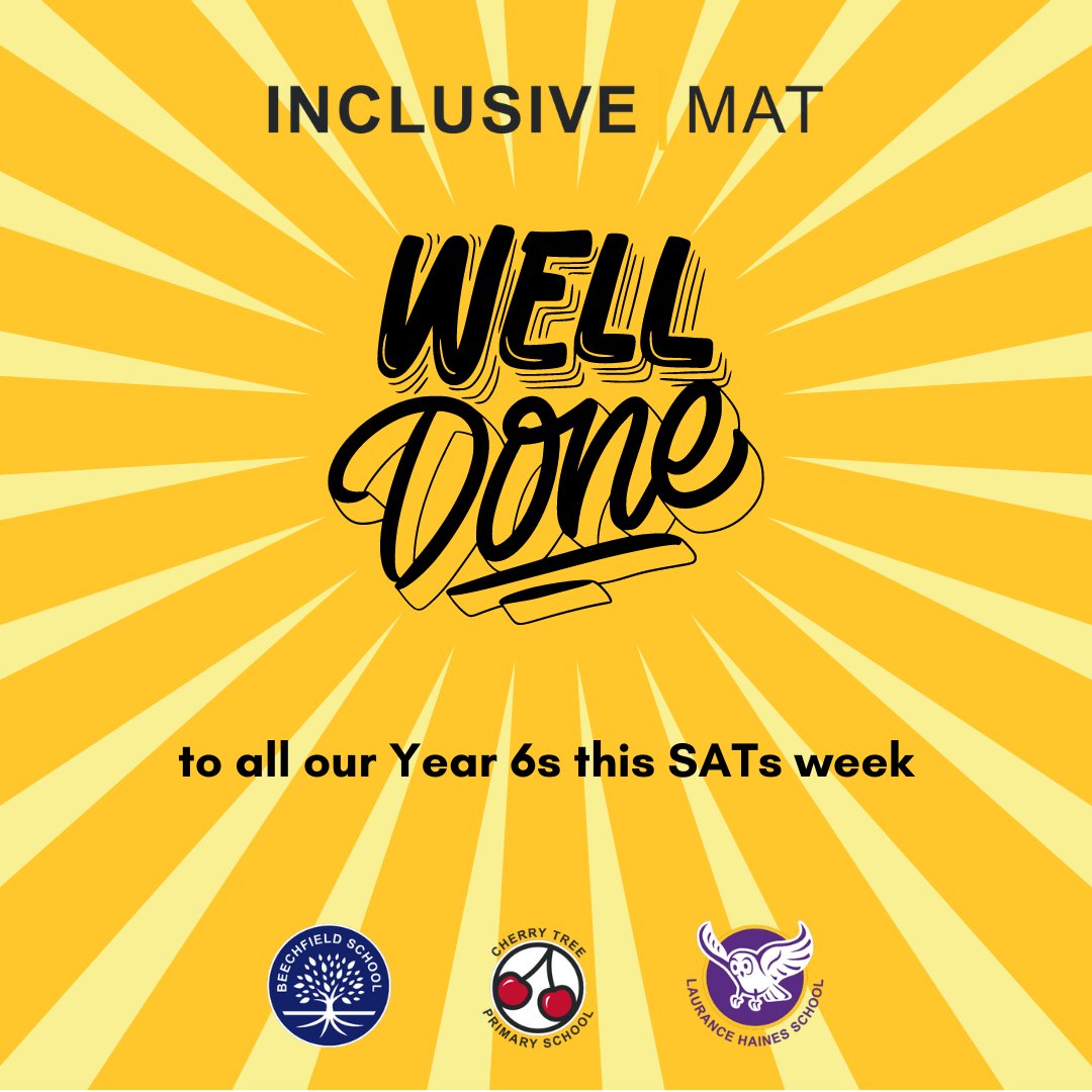 Inclusive Multi Academy Trust (@inclusivemat) on Twitter photo We are so proud of all our Year 6s this SATs Week. You are all amazing!
<a href="/BFS_Watford/">Beechfield School</a> <a href="/CTS_Watford/">Cherry Tree Primary School</a> <a href="/LHS_Watford/">Laurance Haines School</a> We are so proud of all our Year 6s this SATs Week. You are all amazing!
<a href="/BFS_Watford/">Beechfield School</a> <a href="/CTS_Watford/">Cherry Tree Primary School</a> <a href="/LHS_Watford/">Laurance Haines School</a>