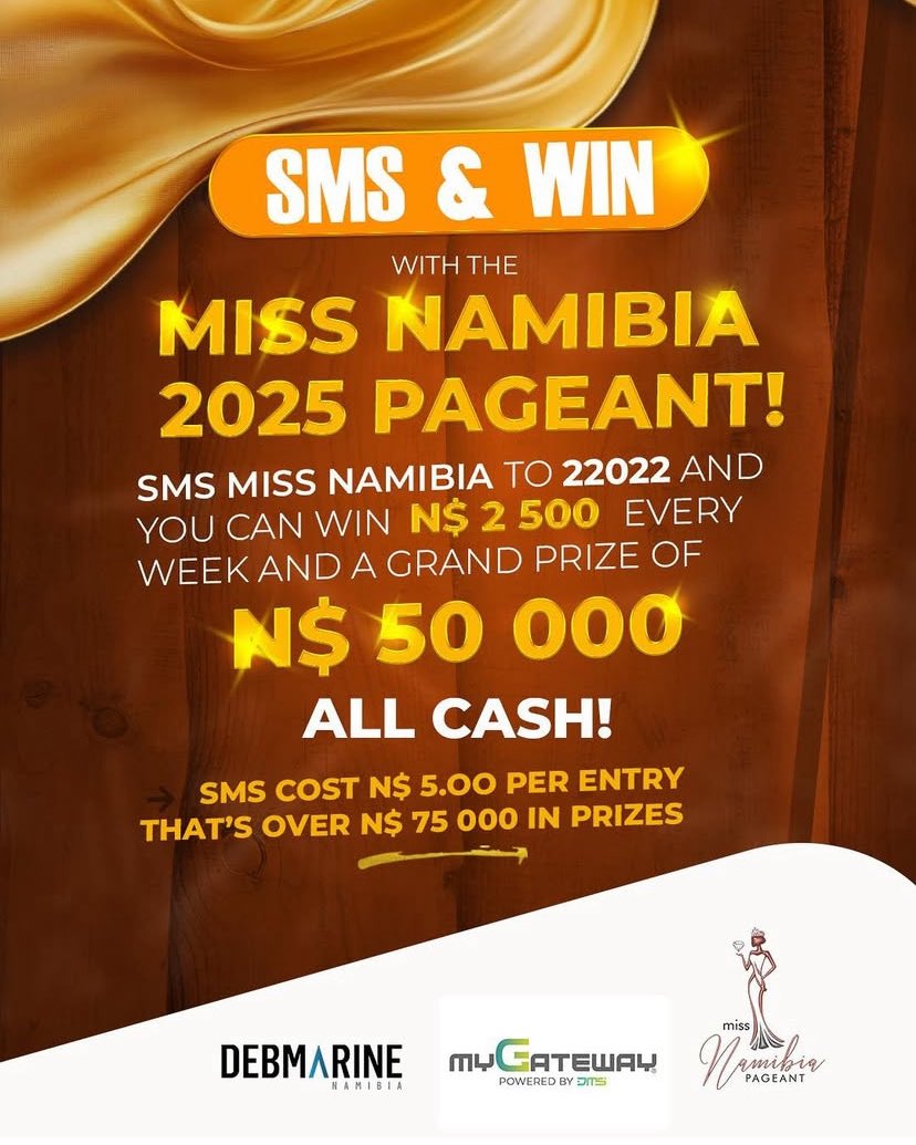 SMS &amp; WIN with the Miss Namibia 2025
Pageant!
👑💎