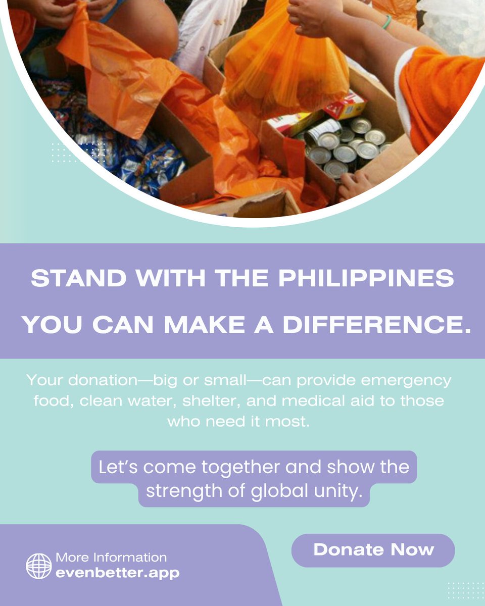 MarissaLeinart's tweet image. 🇵🇭 The Philippines Needs Us—Let’s Stand Together!

🙏 Donate today to provide food, clean water, shelter, and medical aid to those affected.

📲 DM us or click the link to help now!
soulcarejourney.org/philippines/

#PrayForPhilippines #HelpPH #DonateForPhilippines #SupportPH
