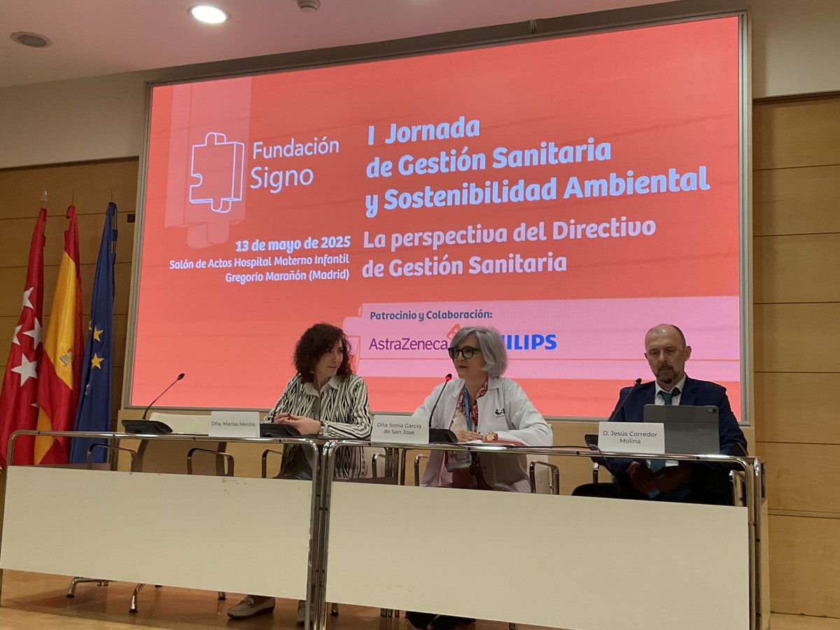 Fundación Signo (@fundacionsigno) on Twitter photo #JornadaGestiónSostenibilidad | Sonia García, gerente Hospital Gregorio Marañón (<a href="/SaludMadrid/">Salud Madrid</a>), en apertura de jornadas.
💬 Los directivos sanitarios tienen 3 retos mayúsculos que es un deber conjugar: "la sostenibilidad económica, medioambiental y la excelencia de los cuidados" #JornadaGestiónSostenibilidad | Sonia García, gerente Hospital Gregorio Marañón (<a href="/SaludMadrid/">Salud Madrid</a>), en apertura de jornadas.
💬 Los directivos sanitarios tienen 3 retos mayúsculos que es un deber conjugar: "la sostenibilidad económica, medioambiental y la excelencia de los cuidados"