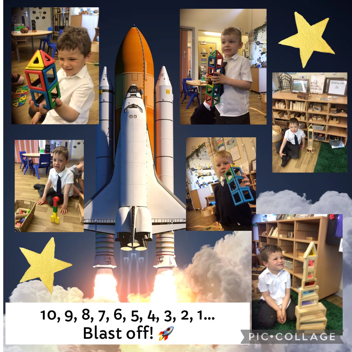 stjohnsworksop's tweet image. Curious Creators have been designing and building their own rocket to fly into Space! 🚀 Aren’t they amazing! 🤩
#ExpressiveArtsAndDesign #WhateverNext #PhysicalDevelopment #Maths