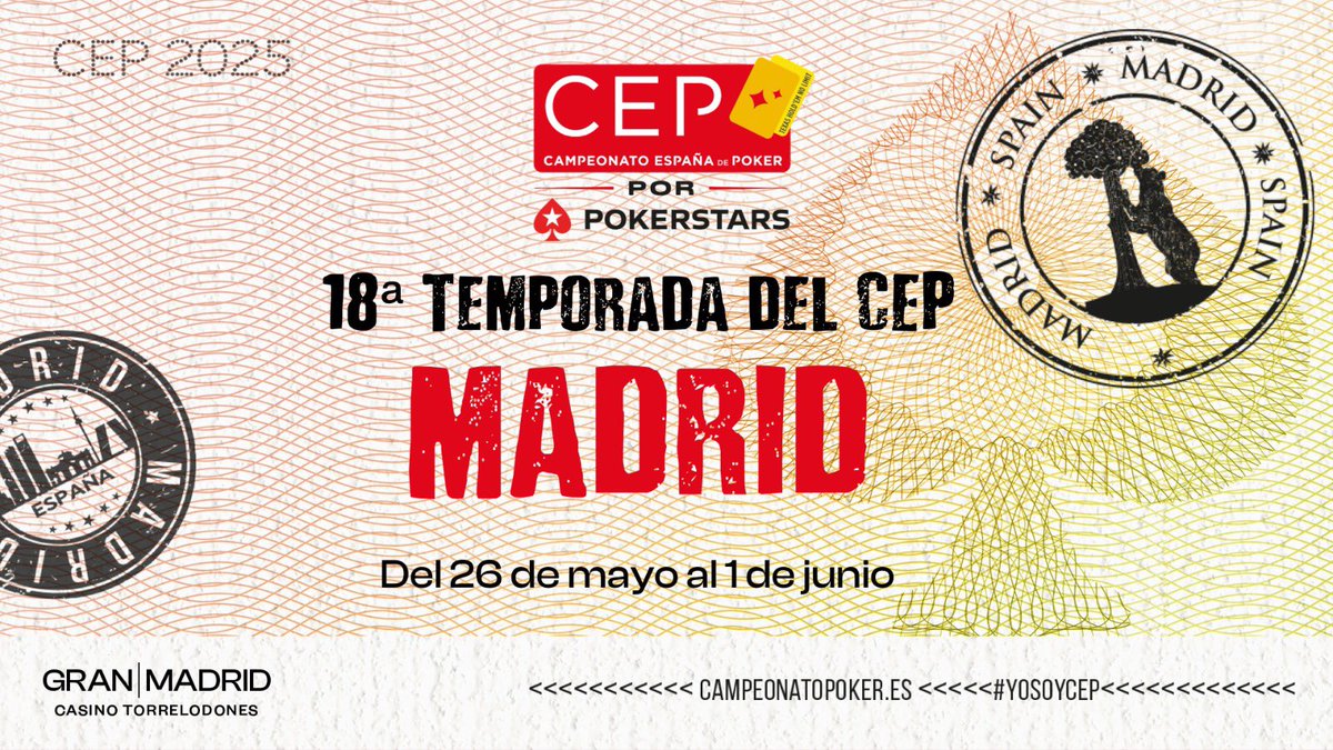 🤫Resérvate la semana del 26 al 1 porque tenemos campeonato con <a href="/CEP_Poker/">CEP Poker</a> 

No te decimos más, así que asegúrate de comprar tu entrada para no quedarte sin mesa🎟️🎟️

granmadrid.com/poker/torneos/…