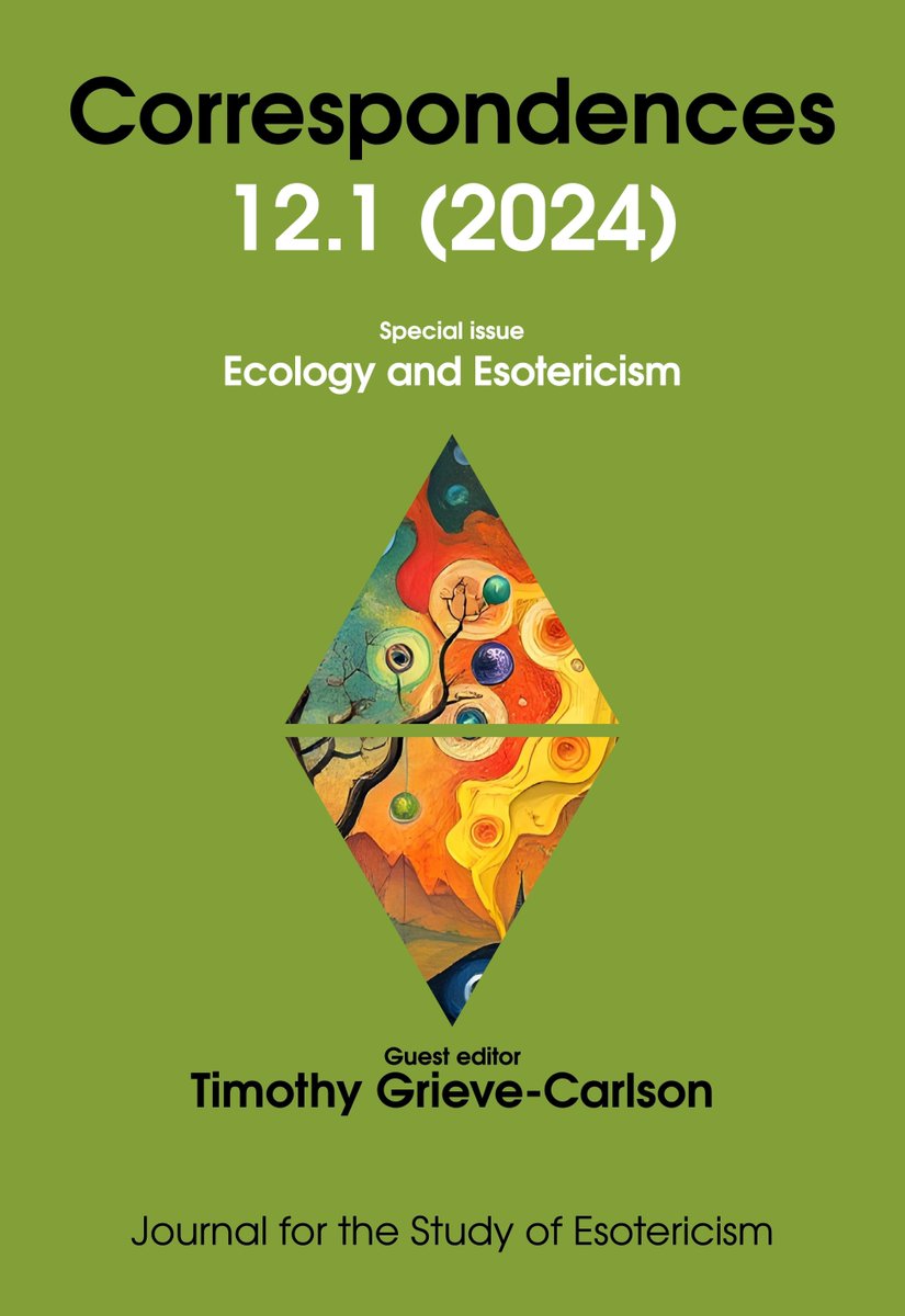 Volume 12, issue 1 (2024) special issue on Ecology and Esotericism is now online. Guest edited by Timothy Grieve-Carlson, it includes articles by Harry Danon, Joshua Levi Ian Gentzke, Susannah Crockford, Tjalling D. Janssen, and Anna Milon. bit.ly/4dkuJlS