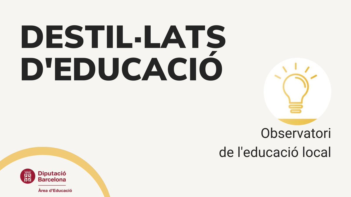 Els «Destil·lats d’Educació» és una col·lecció que té la voluntat de compartir el coneixement de forma sintètica i visual

Hem parlat sobre: coeducació, acompanyament emocional, neurociència, absentisme escolar...

Llegeix-los a buff.ly/sq4p9xs