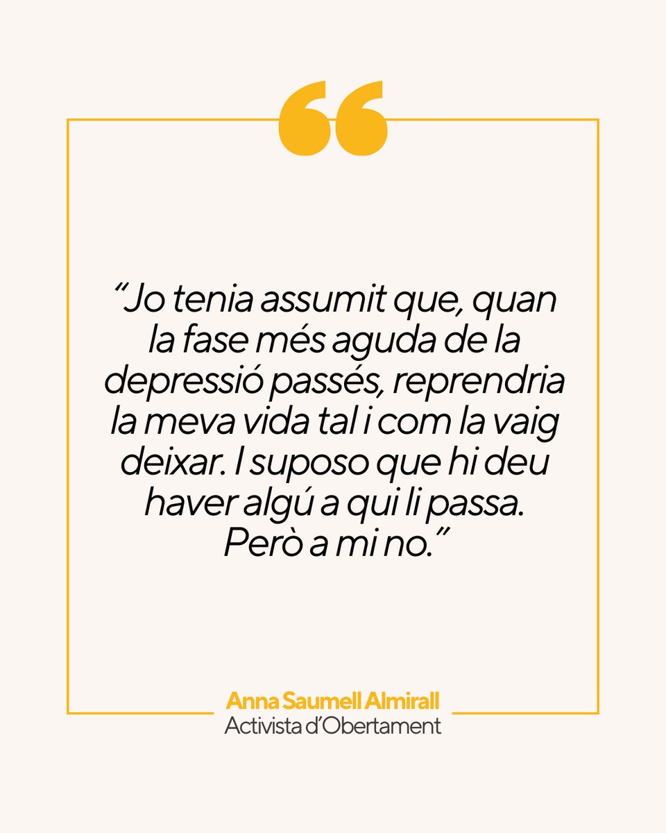 Obertament (@obertament_sm) on Twitter photo Un testimoni que parla de dol, de canvi i de reaprendre a viure després d’un trastorn mental. Una reflexió sincera i valenta sobre què passa quan res torna a ser com abans.
👉 Llegeix la història completa de la <a href="/ansaumal/">Anna Saumell</a> a obertament.org/histories/el-d… Un testimoni que parla de dol, de canvi i de reaprendre a viure després d’un trastorn mental. Una reflexió sincera i valenta sobre què passa quan res torna a ser com abans.
👉 Llegeix la història completa de la <a href="/ansaumal/">Anna Saumell</a> a obertament.org/histories/el-d…