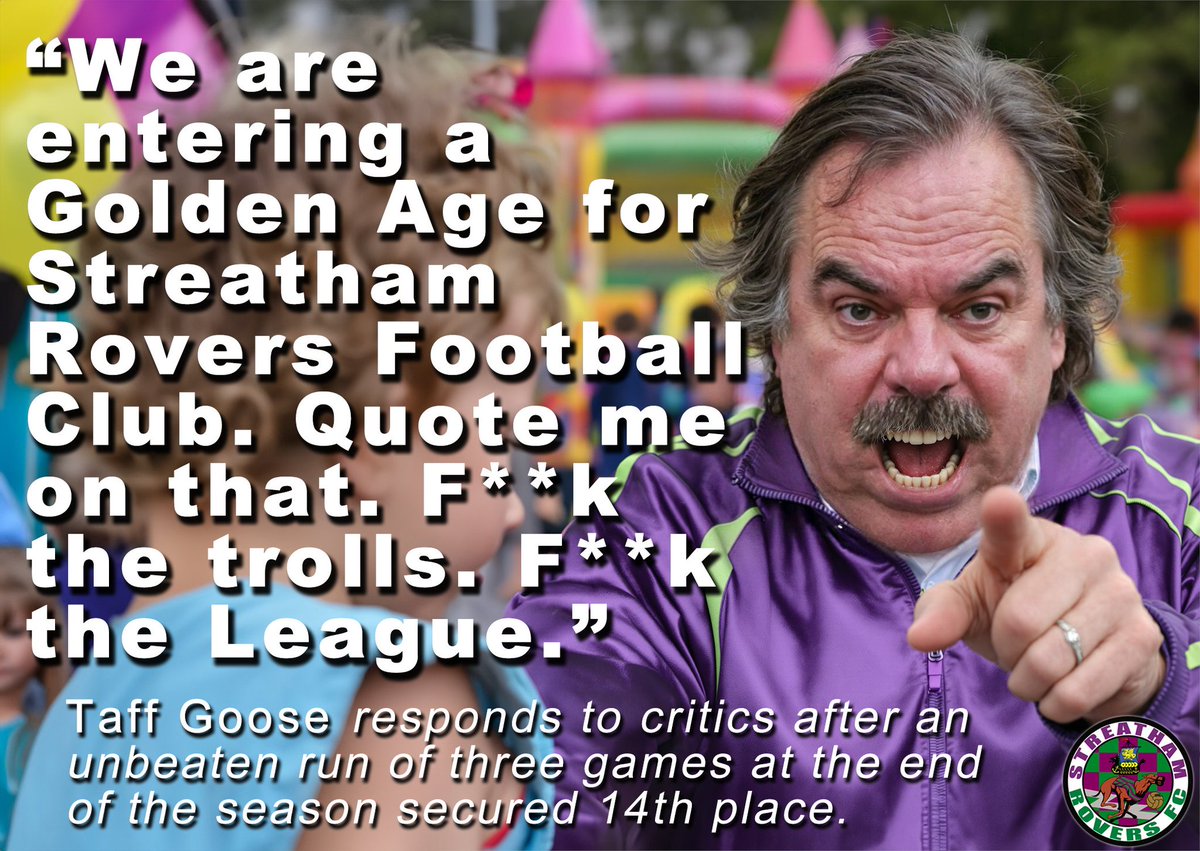 Streatham Rovers Football Club (@streathamrovers) on Twitter photo The gaffa <a href="/TaffGoose/">OFFICIAL TAFF GOOSE</a> took time out from keeping a watchful eye over the bouncy castles at our Community Fun Day last weekend to issue a rallying call ahead of next season 😤 #SRFC #UpTheGreyhounds #NeverStopNotGivingUp #TurboMotivation #WhatAClubWhatAnEthos The gaffa <a href="/TaffGoose/">OFFICIAL TAFF GOOSE</a> took time out from keeping a watchful eye over the bouncy castles at our Community Fun Day last weekend to issue a rallying call ahead of next season 😤 #SRFC #UpTheGreyhounds #NeverStopNotGivingUp #TurboMotivation #WhatAClubWhatAnEthos