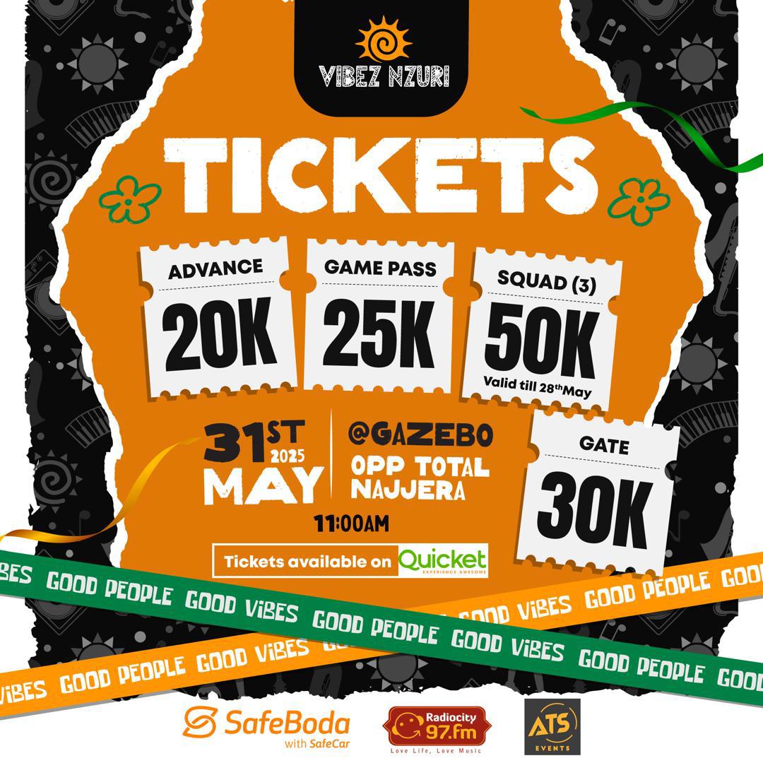 PeshByakatonda's tweet image. Friend: “Outside is expensive.”
Me: shows them 20K ticket to #VibezNzuri
Them: already picking an outfit

May 31st | 11AM till vibes run out | Gazebo Najjera
qkt.io/VibezNzuri31st…
#VibezNzuriToTheWorld #SmartSpender