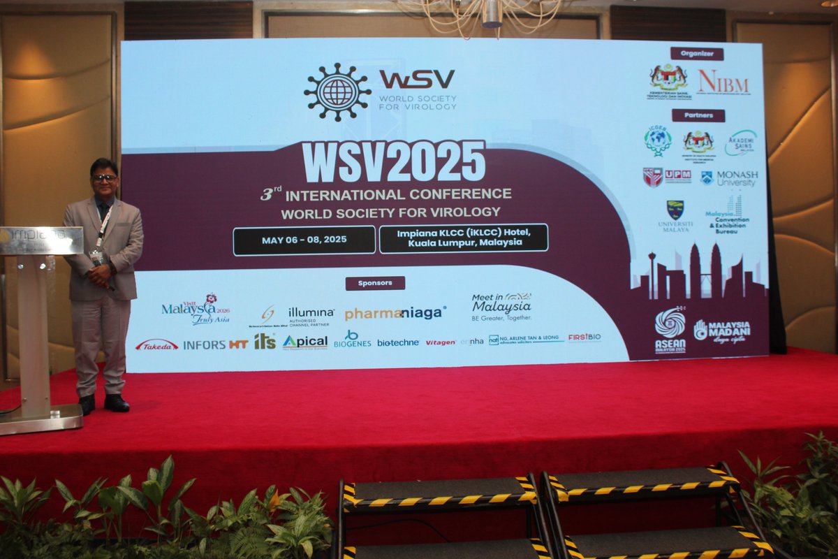 WSVirology's tweet image. 🌍 At #WSV2025 hosted by @NibmMalaysia, we had the privilege of hosting Professor Gopal Nath #Banaras_Hindu_University—“Bacteriophage Therapy of Pan-Drug Resistant Orthopaedic Implant Associated Klebsiella pneumoniae Septicaemia,”