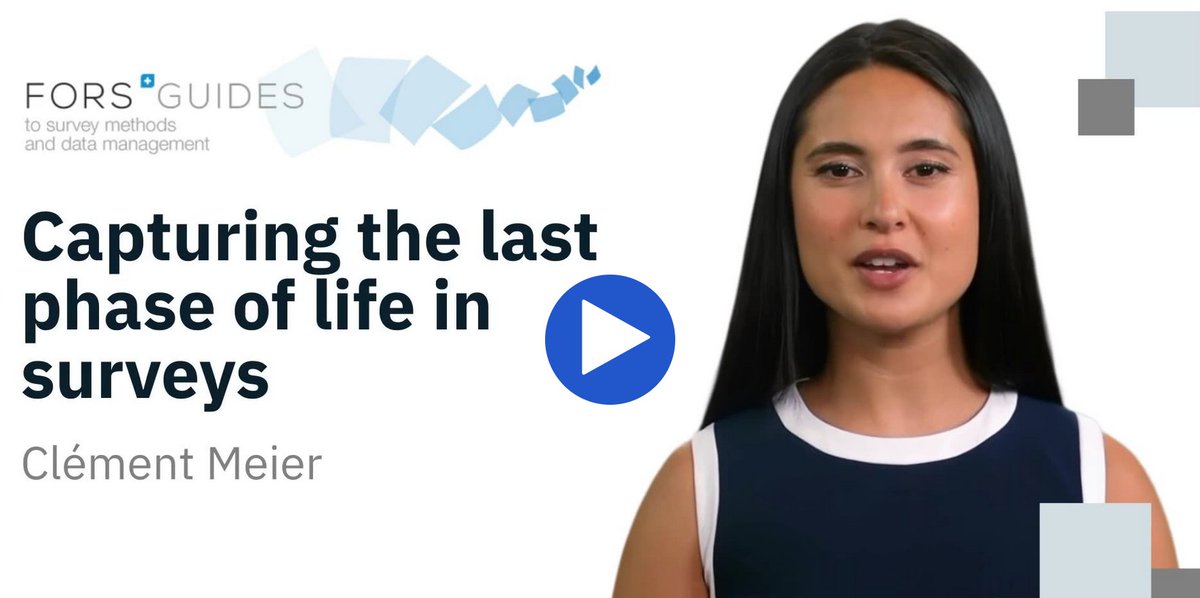 New FORS Guide out now!
 Capturing the last phase of life in surveys by Clément Meier. ➡️Challenges like cognitive decline, health problems &amp; mortality — and how to deal with them in survey research.
Read: forscenter.ch/fors-guides/fg…
Watch: rec.unil.ch/videos/fors-gu…