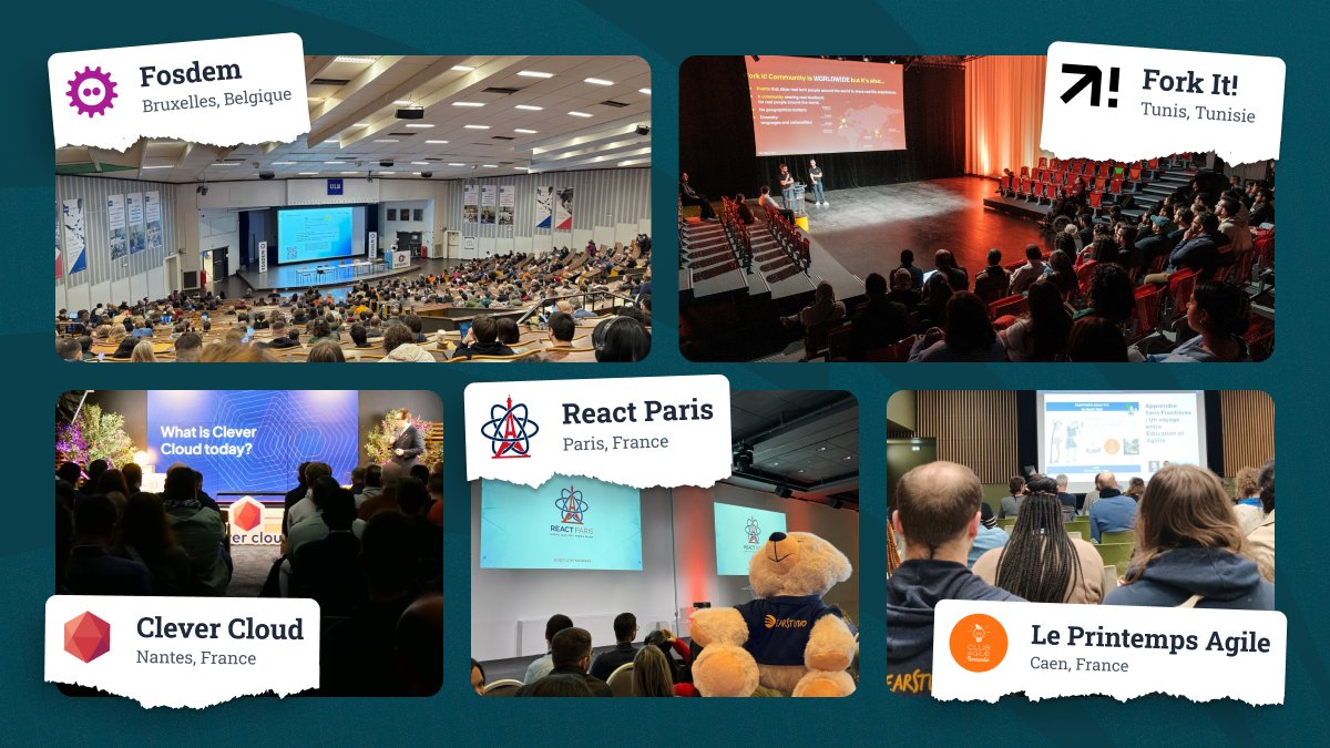 BearStudio (@_bearstudio) on Twitter photo 📅 Les 4 premiers mois de 2025 ont été riches en événements tech !
On a eu la chance d'assister à <a href="/fosdem/">FOSDEM @fosdem@fosstodon.org</a>, <a href="/clever_cloud/">Clever Cloud</a> Fest, Le Printemps Agile, React Paris de <a href="/BeJS_/">BeJS</a> et <a href="/ForkitCommunity/">Fork it! Community | Tech Conferences and more</a> Tunis 2025.
Un grand merci aux organisateurs !
#Networking #DevCommunity #TechEvents 📅 Les 4 premiers mois de 2025 ont été riches en événements tech !
On a eu la chance d'assister à <a href="/fosdem/">FOSDEM @fosdem@fosstodon.org</a>, <a href="/clever_cloud/">Clever Cloud</a> Fest, Le Printemps Agile, React Paris de <a href="/BeJS_/">BeJS</a> et <a href="/ForkitCommunity/">Fork it! Community | Tech Conferences and more</a> Tunis 2025.
Un grand merci aux organisateurs !
#Networking #DevCommunity #TechEvents