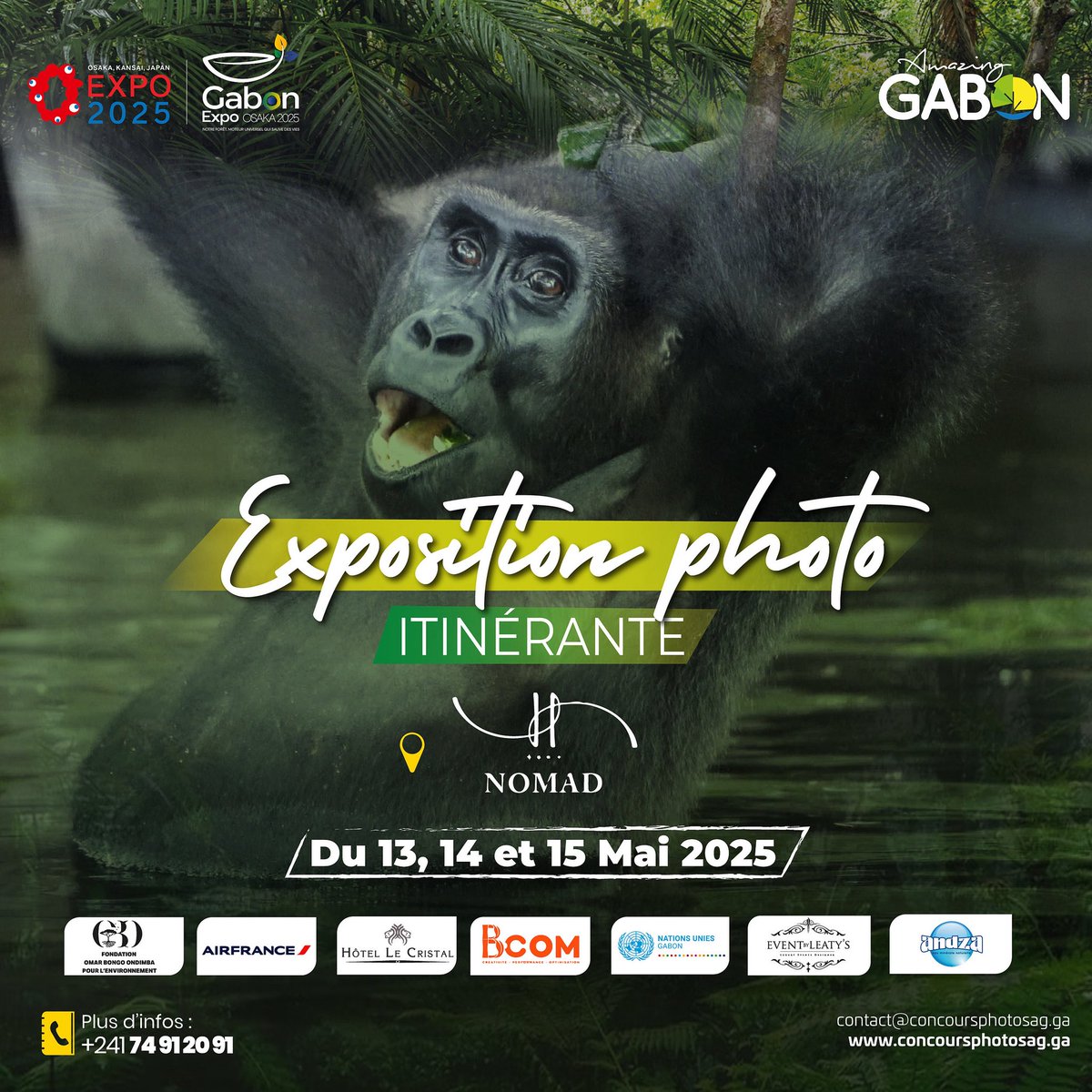 #amazinggabon a le plaisir de vous inviter à découvrir l’exposition de la 4e édition du Concours National de Photographie en partenariat avec le Commissariat Général aux Expositions, qui se tient à l’hotel Nomad de Libreville  du 13 au 15 mai 2025.
Venez célébrer le #gabon .