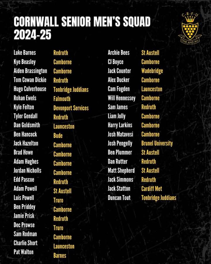 Cornwallrugby's tweet photo. Our squad for this season. #blackandgold #upcornwall https://t.co/hnTvcgaZfK