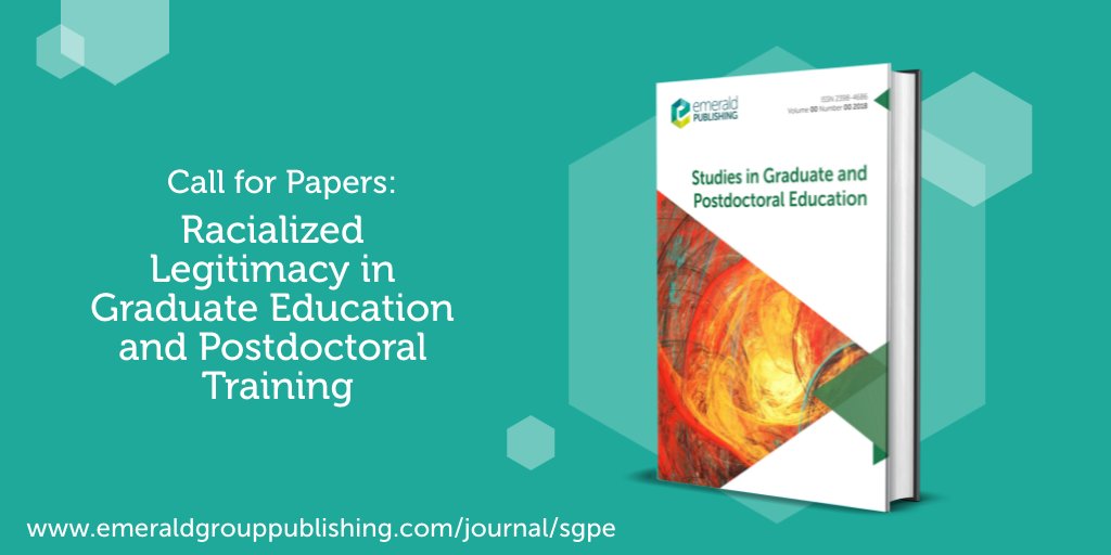 📢 Call for Papers! Studies in Graduate and Postdoctoral Education invite papers for their 2026 Special Issue: Racialized Legitimacy in Graduate Education and Postdoctoral Training. Find out more here: bit.ly/3R5zTYD