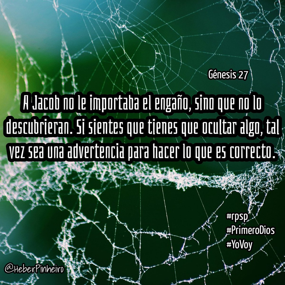 Ge27 Rebeca y Jacob tomaron el asunto en sus manos. Recurrieron a algo malo para conseguir lo que Dios ya había prometido. Para ellos, el fin justificaba los medios. Por buenas que sean nuestras metas, no debemos intentar conseguirlas haciendo lo que está mal #rpsp #PrimeroDios