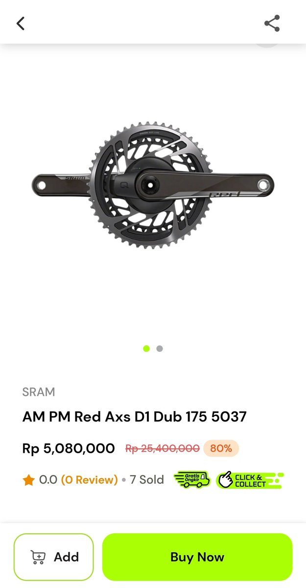 Kali aja ada yang mau pake crankset road buat fixed gear, mayan ada power meternya. <a href="/FnFjb/">FnF Jual Beli</a> #fnfjb