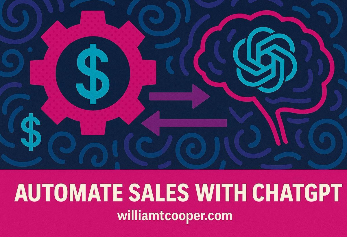 WilliamTCooper's tweet photo. Learn from #ChatGPT #sales #automation expert William T Cooper how to automate the sales process at https://t.co/sVeEYVB9yE https://t.co/uIHwOLL2eP