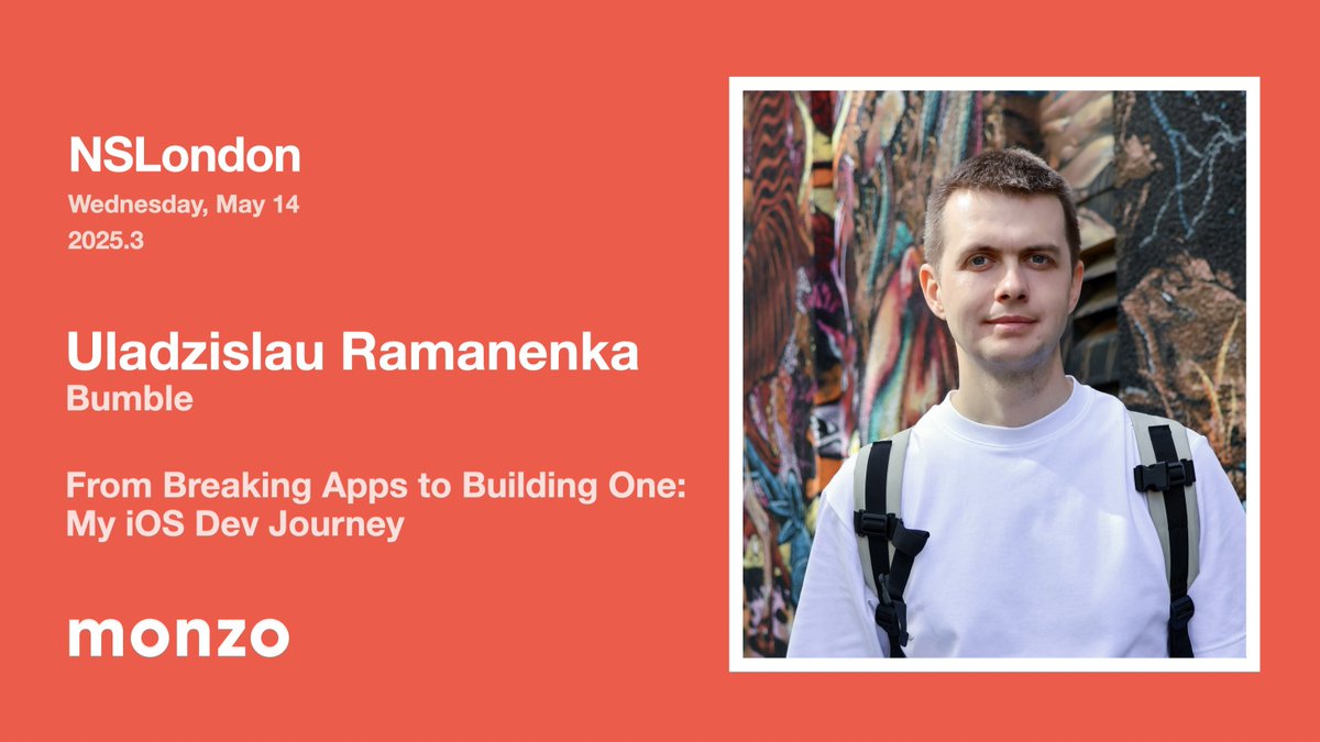 NSLondonMeetup's tweet image. Our first speaker for our May event tomorrow is @laechoppe (@bumble) 💛

"From Breaking Apps to Building One: My iOS Dev Journey"
 I’ll share my journey of getting my first app onto the App Store, including the challenges, mistakes, and lessons I learned along the way.