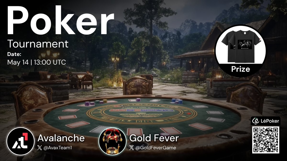 LéPoker 中文 (@lepoker_chinese) on Twitter photo 🔥 <a href="/AvaxTeam1/">Avalanche Team1</a> x 重磅链游 <a href="/GoldFeverGame/">Gold Fever (Play Now!)</a> 特别企划
一款自由度极高的“淘金”生存链游,Gold Fever 带你踏上充满危机与机遇的岛屿冒险之旅:今天当矿工,明天当老板! 💰
(喜欢“速成致富”的朋友还可以蹲草丛当劫匪👀)
🎉 特别德州活动
📅 时间:5月14日(周二)晚上9点(北京时间)
🏆 奖品:限量版 🔥 <a href="/AvaxTeam1/">Avalanche Team1</a> x 重磅链游 <a href="/GoldFeverGame/">Gold Fever (Play Now!)</a> 特别企划
一款自由度极高的“淘金”生存链游,Gold Fever 带你踏上充满危机与机遇的岛屿冒险之旅:今天当矿工,明天当老板! 💰
(喜欢“速成致富”的朋友还可以蹲草丛当劫匪👀)
🎉 特别德州活动
📅 时间:5月14日(周二)晚上9点(北京时间)
🏆 奖品:限量版
