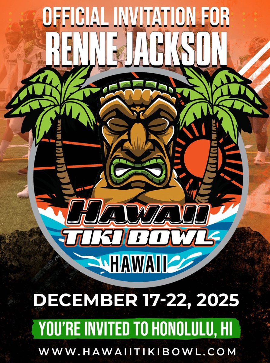 Renne Jackson (@murkrey1) on Twitter photo Blessed to have been invited to participate in the <a href="/HawaiiTikiBowl/">Hawaii Tiki Bowl</a> in December 2025.
<a href="/FillippSAU/">Vince Fillipp</a> <a href="/jay_agenor/">Jean R. Agenor (Jay) 🇭🇹 🇨🇦</a> <a href="/CoachGerry10/">Gerry Sasa</a> <a href="/ECWagnac/">Emmanuel Cazeau-Wagnac</a> <a href="/htheman/">Coach H 🦅</a> <a href="/mangofou/">Vincy</a> Blessed to have been invited to participate in the <a href="/HawaiiTikiBowl/">Hawaii Tiki Bowl</a> in December 2025.
<a href="/FillippSAU/">Vince Fillipp</a> <a href="/jay_agenor/">Jean R. Agenor (Jay) 🇭🇹 🇨🇦</a> <a href="/CoachGerry10/">Gerry Sasa</a> <a href="/ECWagnac/">Emmanuel Cazeau-Wagnac</a> <a href="/htheman/">Coach H 🦅</a> <a href="/mangofou/">Vincy</a>