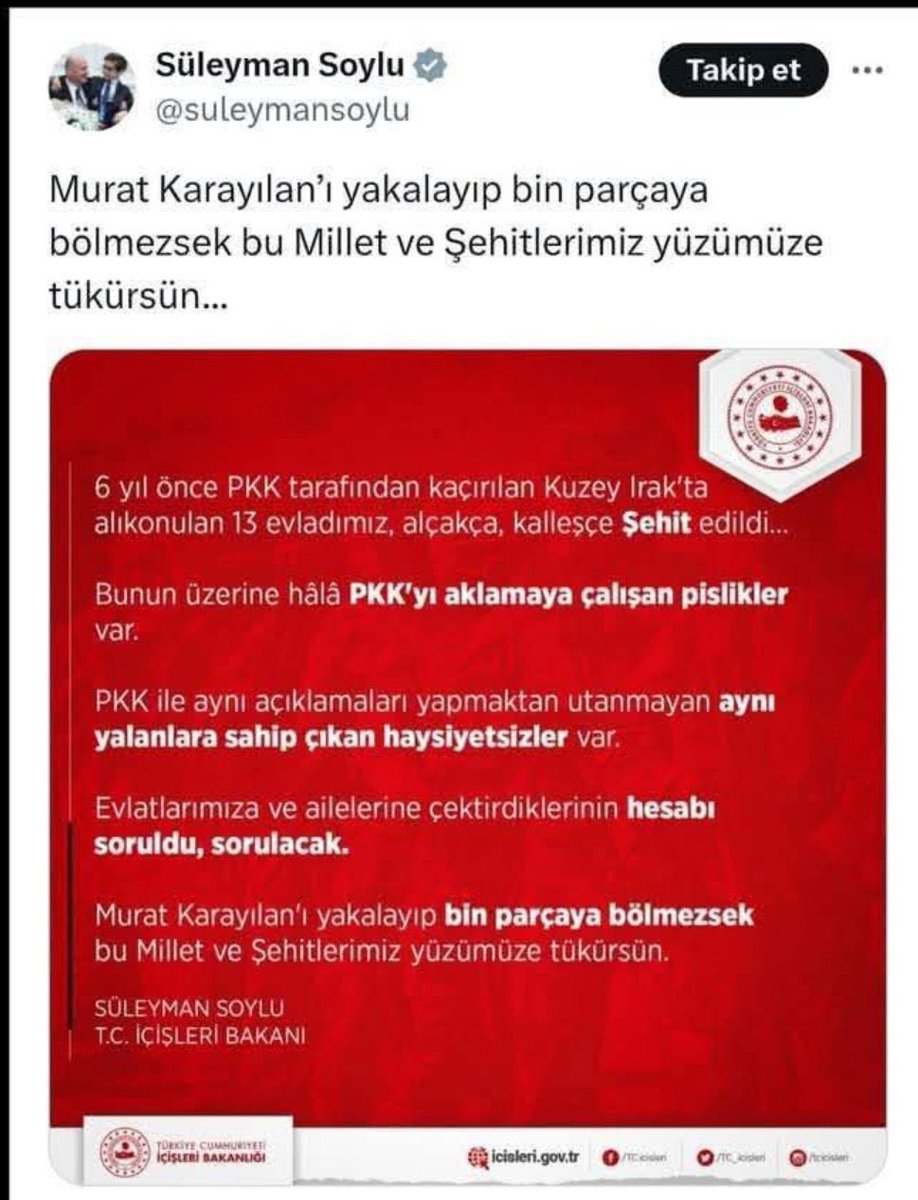 Süleyman Soylu’nun geçmişte attığı bir tweet: