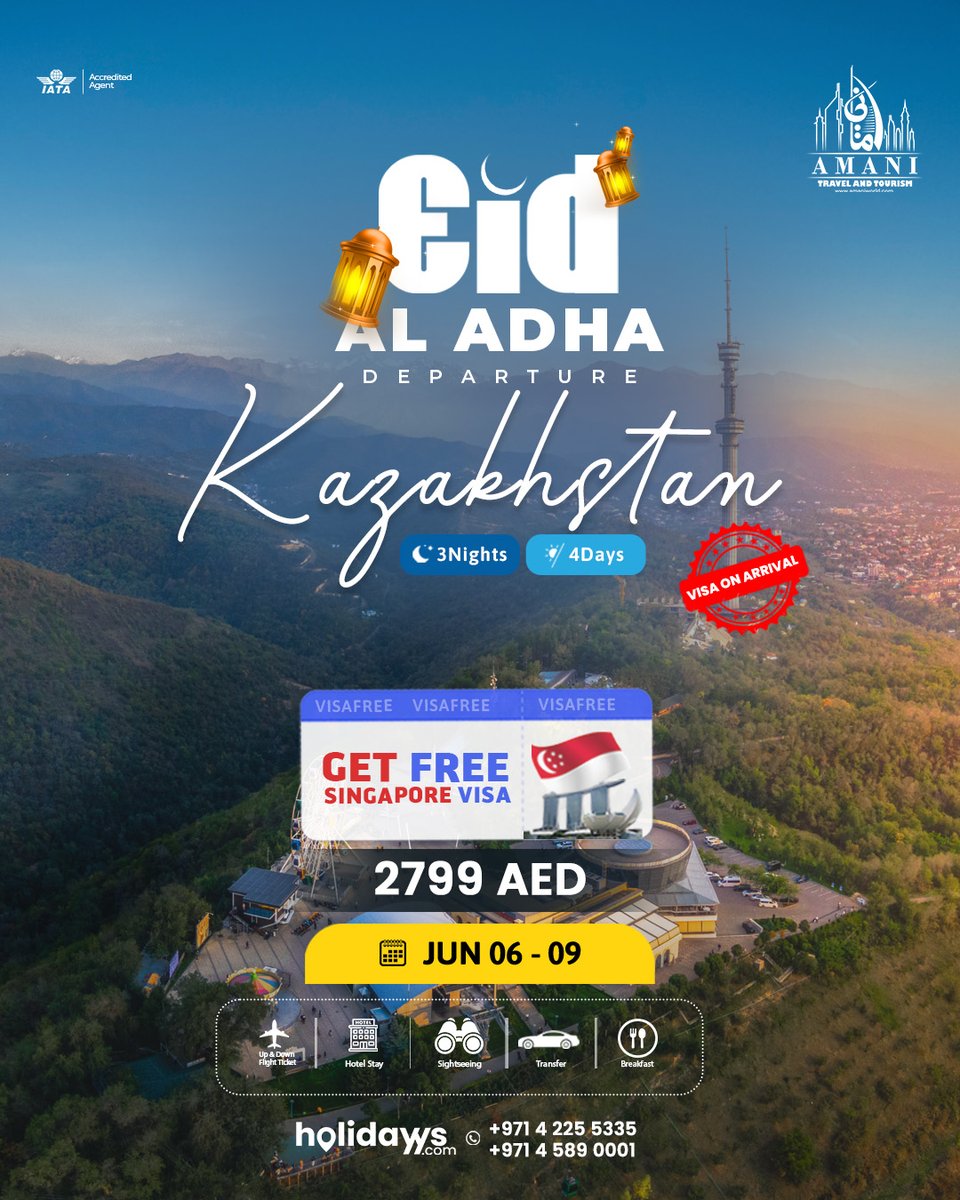 HolidayysC's tweet photo. Celebrate Eid Al Adha with an unforgettable journey! ✈️

Call/Whatsapp
☎ Office +971 4225 5335
☎ Office +971 4 589 0001 https://t.co/Zlt2c37ptR
