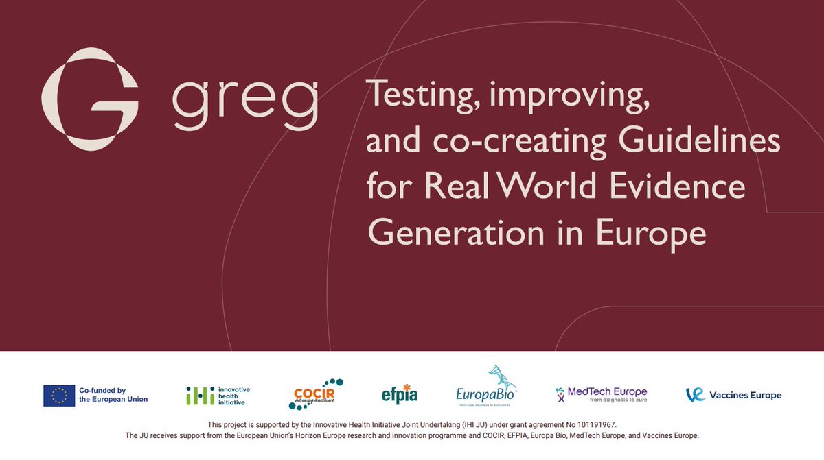 Delighted to be involved in an exciting new initiative 💯 
@IHI-GREG has officially launched GREG project to improve Real World Evidence #RWE practices in Europe🙏
Looking forward to bringing our knowledge &amp; skills to the table 😍
Follow our progress:👀bit.ly/3H7vqTa