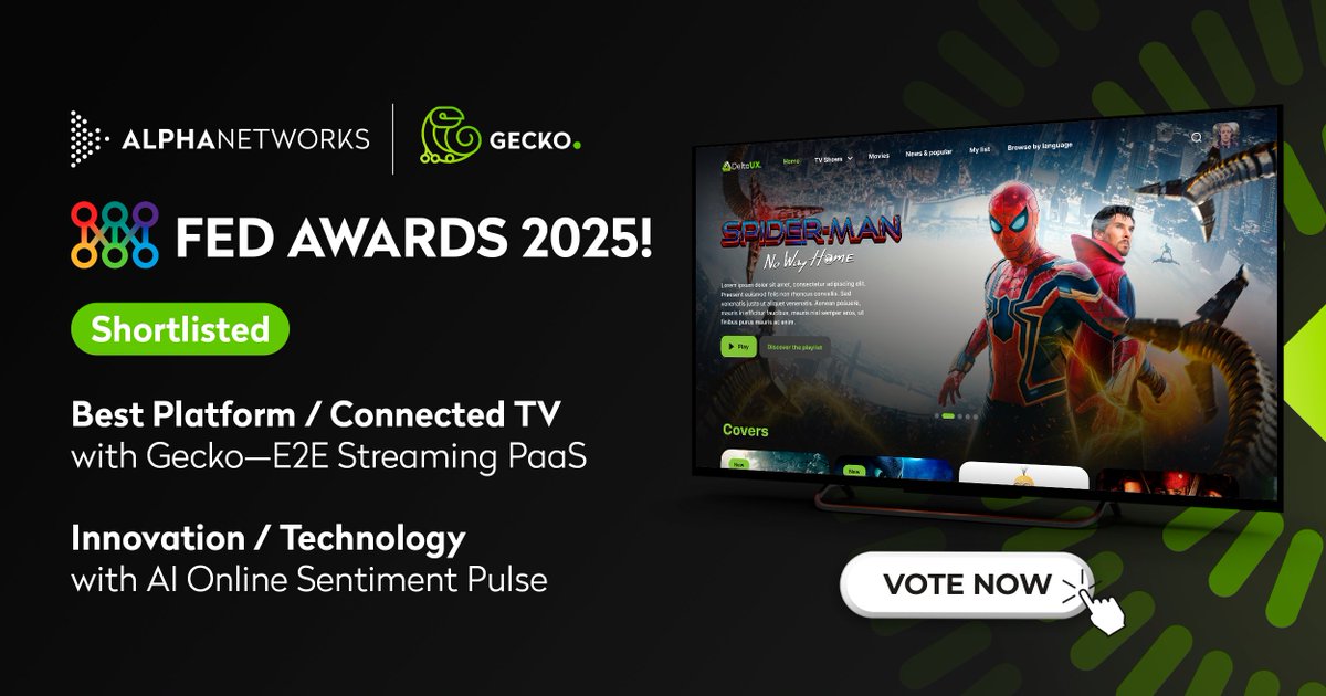 AlphaNetworks_'s tweet image. We’re thrilled to be shortlisted for the 2025 FED Awards! 🌟

If you believe in what we’re building, we’d love your support! 🗳️

Voting is quick &amp;amp; open until May 20th at 12am CEST.
👉 survio.com/survey/d/award…

Let’s bring this home together! 💪

#FEDAwards2025 #StreamingTech #OTT