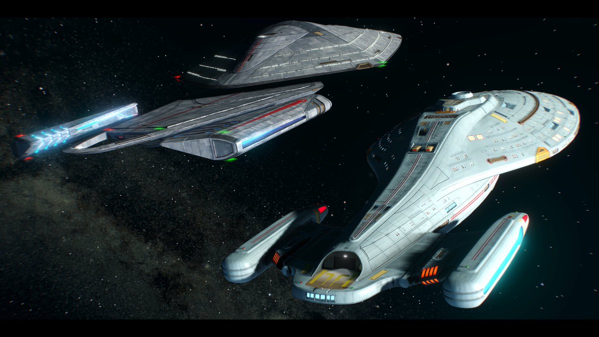 startrek_ships's tweet image. The USS Voyager-J of the 32nd century &amp;amp; the USS Voyager of the 24th century. Both #IntrepidClass 

Credit: Comment if you know!