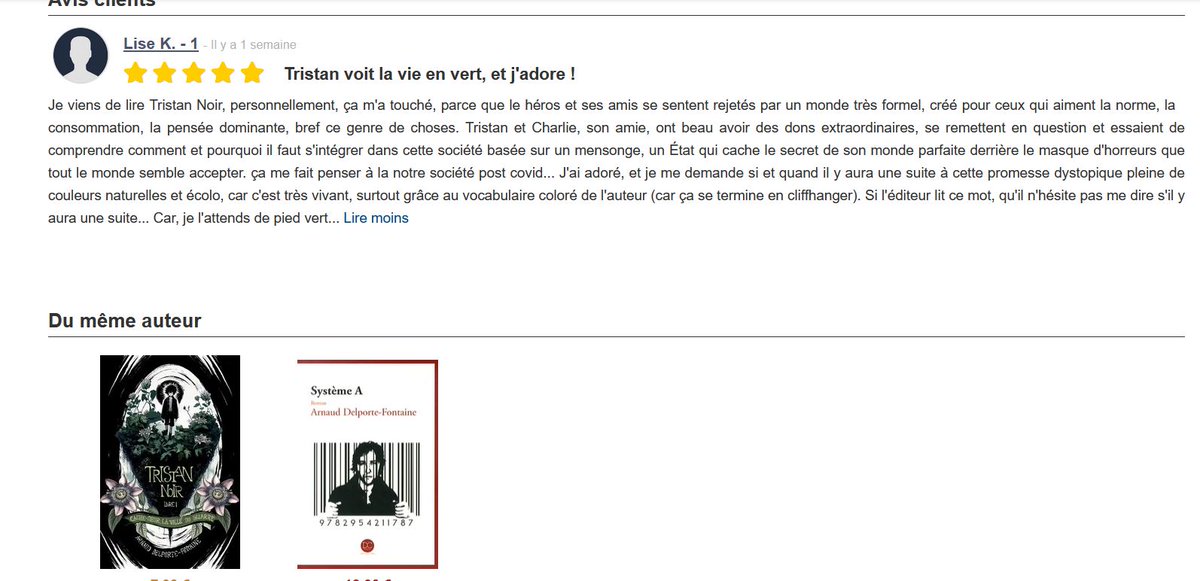 La vie en vert avec Tristan Noir, merci Lise, qui que tu sois. @Helloeditions <a href="/ABdFontaines/">ChroniquesdFontaines</a>  <a href="/Decitre/">Decitre</a>  Et oui, je le confirme, il y aura bien une suite ! Arnaud Delporte-Fontaine
decitre.fr/livres/tristan…