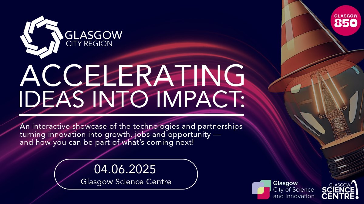 CANDOsummit's tweet image. 🌍 Celebrate #Glasgow850 with a look at the future of innovation.
Join Glasgow City Region: Accelerating Ideas into Impact on 4 June!
🎟️ bit.ly/ia-event
#UKTech #InnovationEcosystem