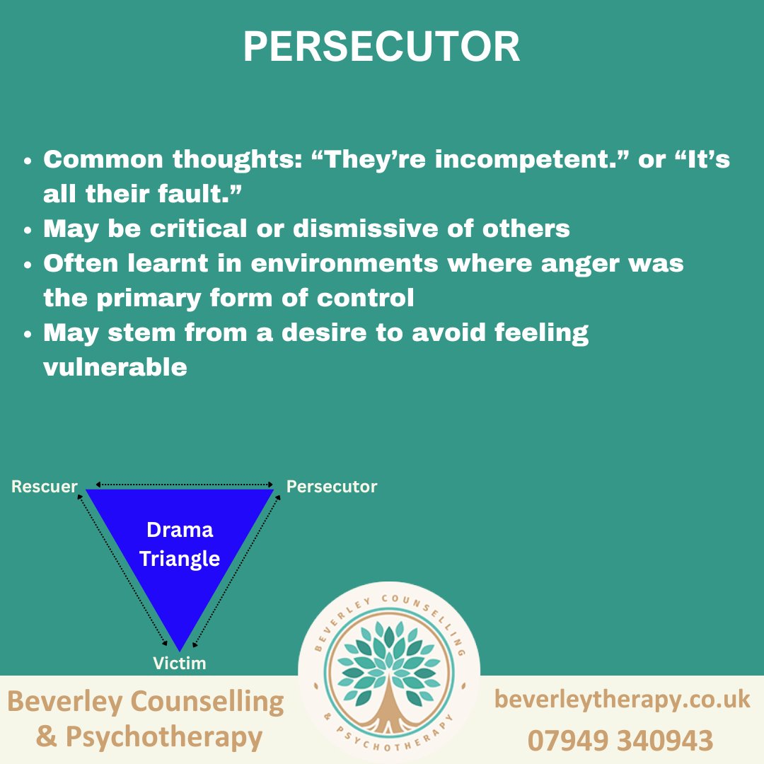 BeverleyTherapy's tweet photo. Are You Stuck in the Drama Triangle? 🔺

💡 Want to learn more? Complete our quick online form to see how therapy can help: https://t.co/NjKWCJtqDp
📆 Appointments available – let’s start your journey to change.
#BreakTheCycle #DramaTriangle #HealthyBoundaries #Counselling https://t.co/7eVG1yF1bM