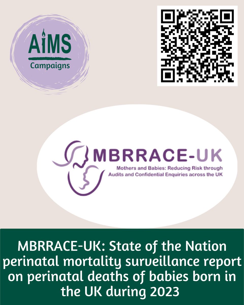 MBRRACE-UK published their latest State of the Nation perinatal mortality surveillance report on perinatal deaths of babies born in the UK during 2023.
timms.le.ac.uk/mbrrace-uk-per…. The AIMS Campaigns Team are currently reviewing the report and plan to publish a written response.