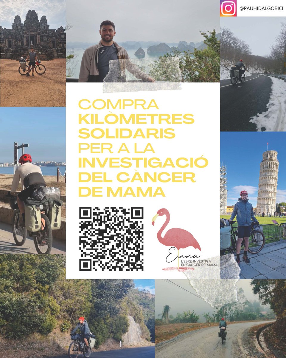 Apasa Montsià (@apasamontsia) on Twitter photo APASA s'uneix a la Campanya del <a href="/ProjecteEmma/">ProjecteEMMA</a> 🦩 en col·laboració amb Pau Hidalgo, que ha decidit emprendre una ruta per tot el món 🌍 donant visibilitat a la investigació contra el #càncerdemama 🎗️. L'objectiu és recaptar 1€ per 25.000km recorreguts, destinats al #projecteEmma APASA s'uneix a la Campanya del <a href="/ProjecteEmma/">ProjecteEMMA</a> 🦩 en col·laboració amb Pau Hidalgo, que ha decidit emprendre una ruta per tot el món 🌍 donant visibilitat a la investigació contra el #càncerdemama 🎗️. L'objectiu és recaptar 1€ per 25.000km recorreguts, destinats al #projecteEmma