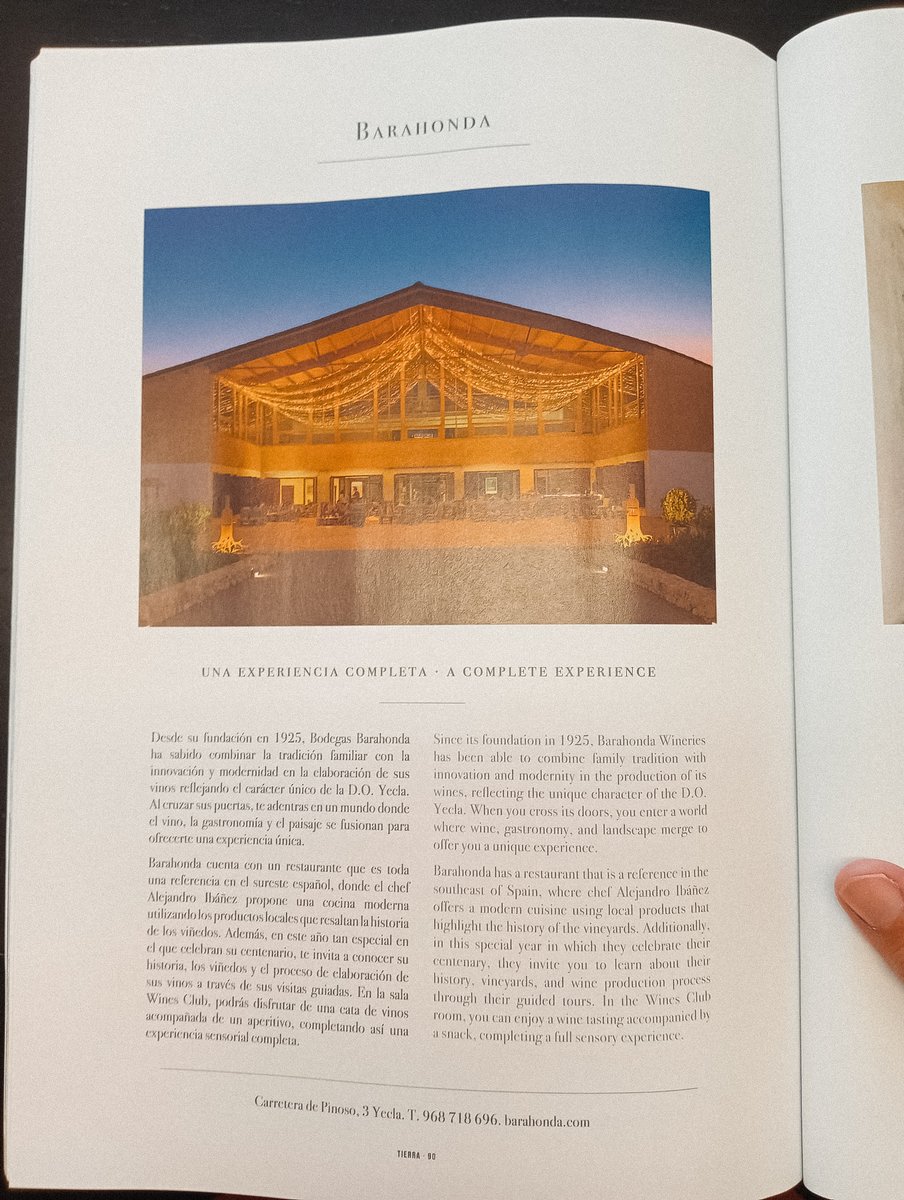 📖✨ Barahonda en la revista 'Tierra' · Región de Murcia · Food and Travel Insanity ✨📖

Este mes aparecemos en 'Tierra', una publicación que rinde homenaje a los sabores, paisajes y experiencias únicas de la Región de Murcia.

🫶 Gracias por ayudarnos a contar lo que somos.