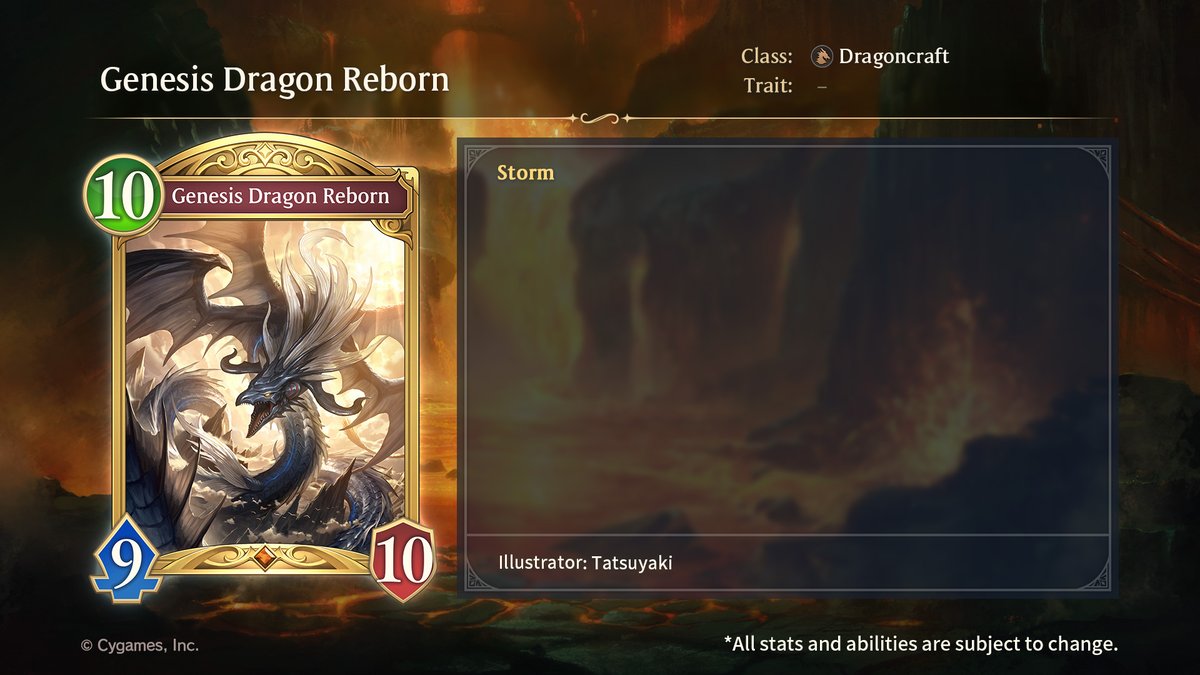 #ShadowverseWB card reveal:

Genesis Dragon Reborn (Voice: Ben Balmaceda)

Preregister for Worlds Beyond:
preregistration.shadowverse-wb.com/en