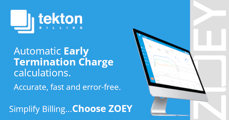 Keep #billing simple with ZOEY &amp; automatic Early Termination Fees. ZOEY automatically calculates #ETFs across a batch of services. No spreadsheets. No guesswork. Just instant, accurate results. 👉 Find out more:  tektonbilling.com/contact-us/ #telecomsbilling #telecoms #billingsoftware