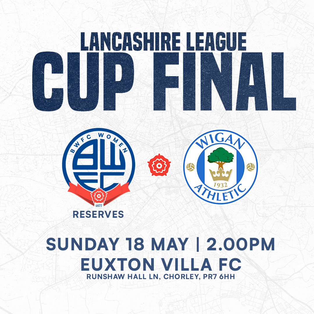 🏆 Our Reserves are in Cup Final action this weekend when taking on Wigan Athletic at Euxton Villa on Sunday afternoon.

Good luck, Whites! ⚪️

Full details, including ticket prices on the day, available here 👉 shorturl.at/TxJp1

#bwfc