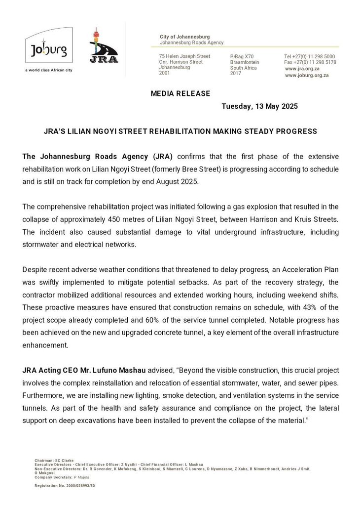 Executive Mayor: @CityofJoburgZA tweet media