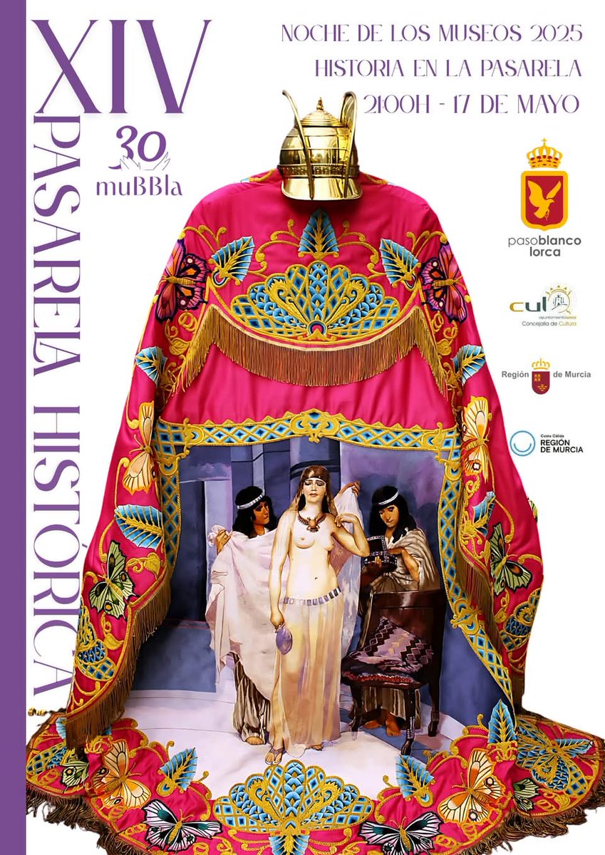 🤍 En el MUBBLA celebramos la XIV edición de nuestra Pasarela Histórica en la #NochedelosMuseos.

“Historia en la Pasarela” mostrará la evolución del bordado y a nuestros personajes de procesión más icónicos. 👑🪡

Un año más... #LoBordamos.

#MUBBLA #CulturaLorca #Bordado #Museo