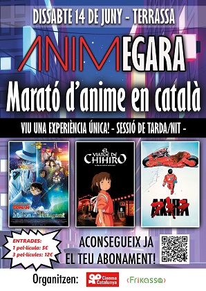 Cinema Catalunya (@cinemacatalunya) on Twitter photo 🗓 Dissabte 14 de juny.
@cinemacatalunya1916 i <a href="/lafrikassa/">La Frikassa</a> organitzem una marató de pel·lícules d'anime carregada de sorpreses, comptarem amb concerts, col·loqui amb actors de doblatge, sortejos i altres sorpreses que us anunciarem aviat.
🎟 a cinemacatalunya.cat 🗓 Dissabte 14 de juny.
@cinemacatalunya1916 i <a href="/lafrikassa/">La Frikassa</a> organitzem una marató de pel·lícules d'anime carregada de sorpreses, comptarem amb concerts, col·loqui amb actors de doblatge, sortejos i altres sorpreses que us anunciarem aviat.
🎟 a cinemacatalunya.cat