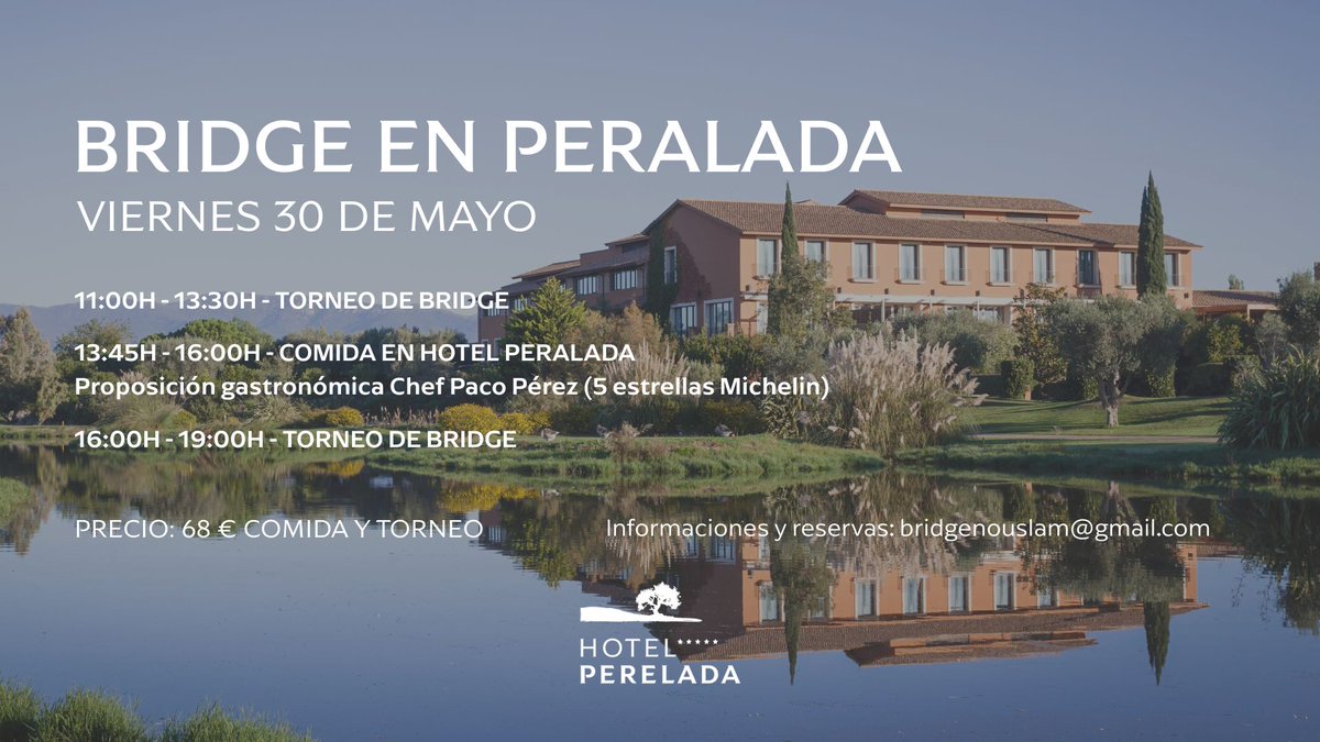 ¡El 30 de mayo no te pierdas esta cita con el bridge en nuestro Hotel!