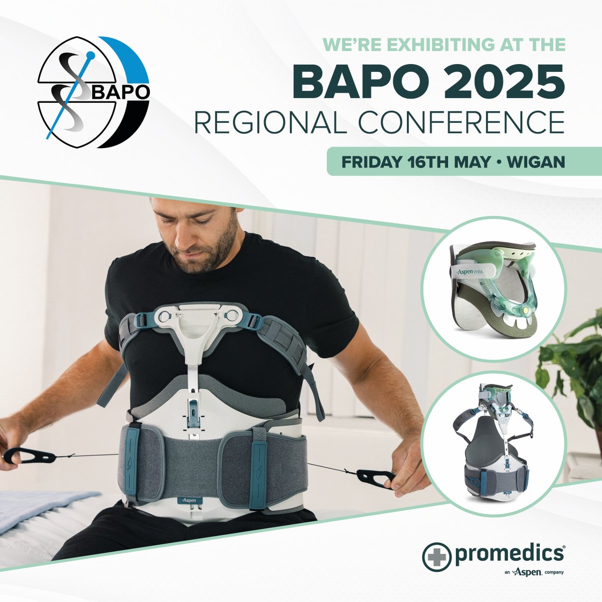 It's nearly time for the next <a href="/BAPO2/">BAPO</a> Regional Conference in Wigan!

📍 Kilhey Court Hotel, Wigan
🗓️ Friday, 16th May

Come and visit our stand, where we'll be showcasing our <a href="/AspenMP/">Aspen MP</a>  spinal range and ready to chat. 👋 We look forward to welcoming all attendees!

#BAPOWigan25