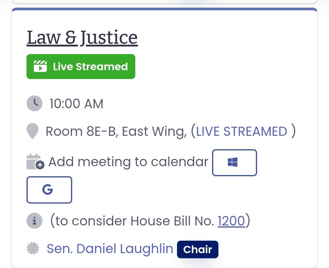 The Senate Law &amp; Justice Committee, under Sen. Dan Laughlin (R., Erie), has scheduled a last minute vote for 10 am this morning on the House's recently-passed state store cannabis bill.