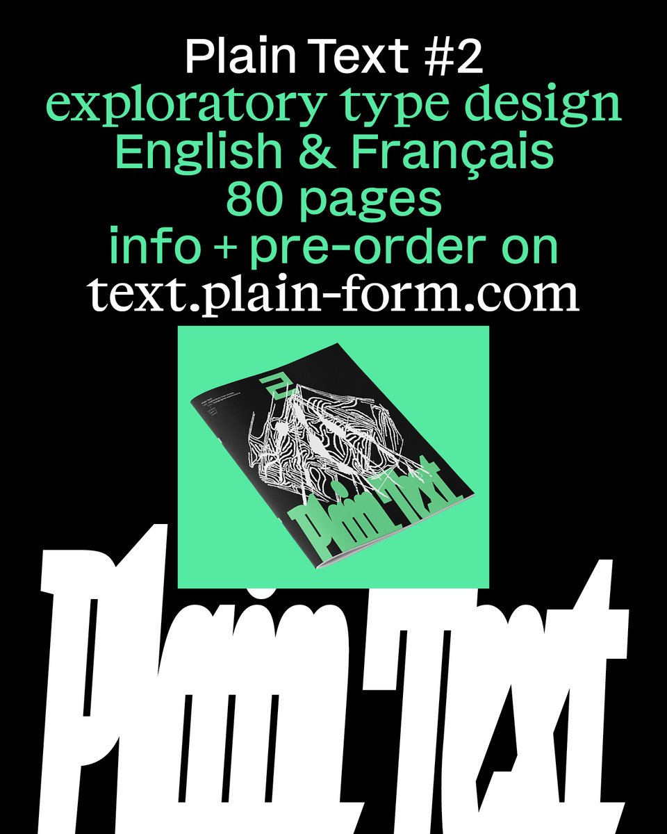 Thanks again to everyone who supported the first issue, we hope you'll enjoy this second one as much as we do!

If you want to pre-order: text.plain-form.com