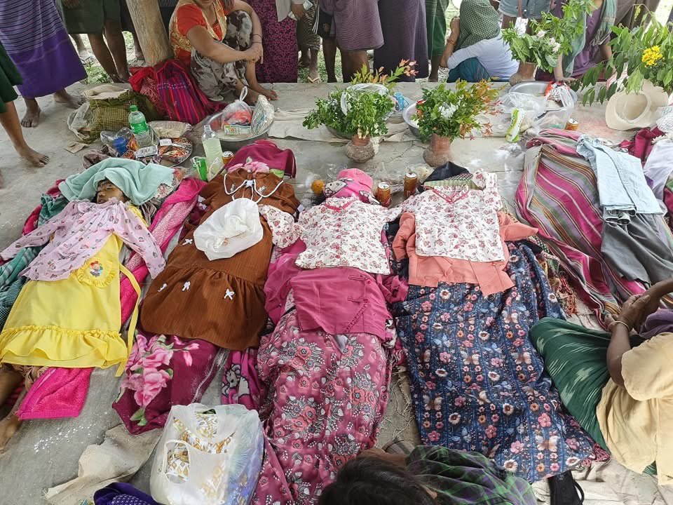Matthew Tostevin (@tostevinm) on Twitter photo Myanmar’s <a href="/NUGMyanmar/">National Unity Government Myanmar</a> calls for sanctions on ruling junta after the bombing of a school killed 20 children and two teachers. #WhatsHappeningInMyanmar Myanmar’s <a href="/NUGMyanmar/">National Unity Government Myanmar</a> calls for sanctions on ruling junta after the bombing of a school killed 20 children and two teachers. #WhatsHappeningInMyanmar